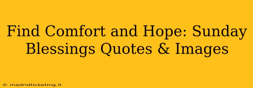 Find Comfort and Hope: Sunday Blessings Quotes & Images