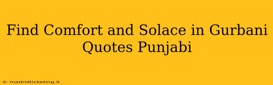 Find Comfort and Solace in Gurbani Quotes Punjabi