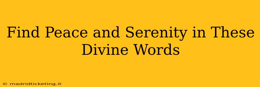 Find Peace and Serenity in These Divine Words