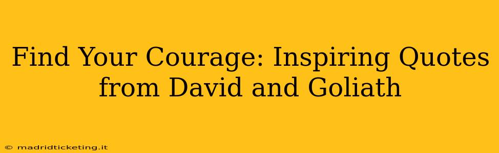Find Your Courage: Inspiring Quotes from David and Goliath