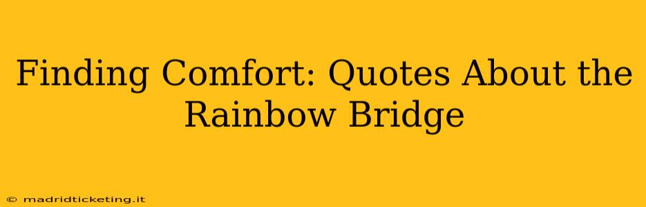 Finding Comfort: Quotes About the Rainbow Bridge