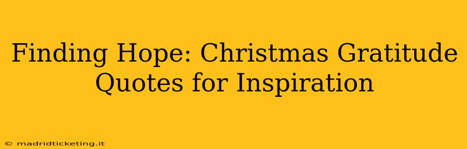 Finding Hope: Christmas Gratitude Quotes for Inspiration