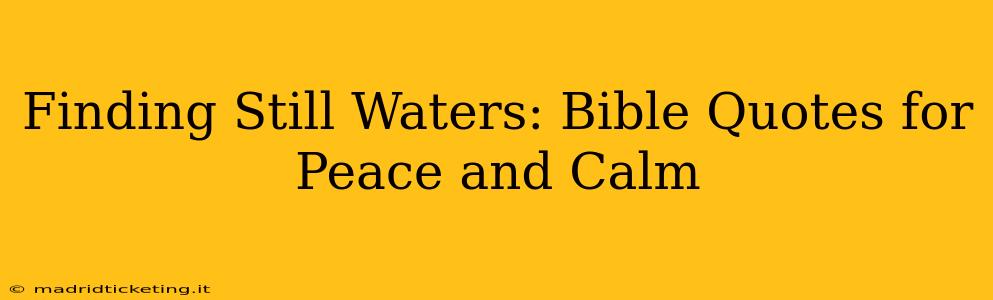 Finding Still Waters: Bible Quotes for Peace and Calm