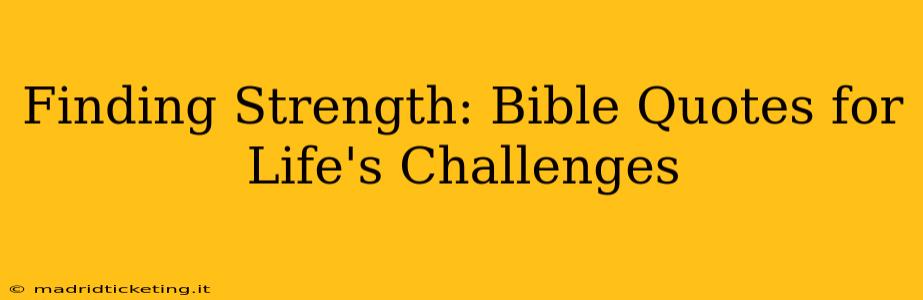 Finding Strength: Bible Quotes for Life's Challenges