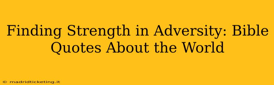 Finding Strength in Adversity: Bible Quotes About the World