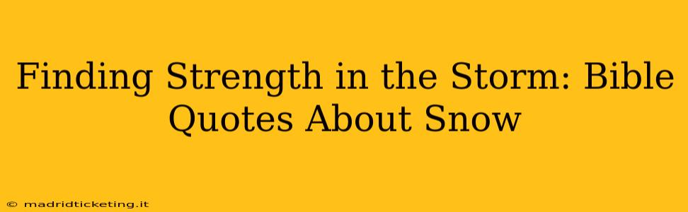 Finding Strength in the Storm: Bible Quotes About Snow