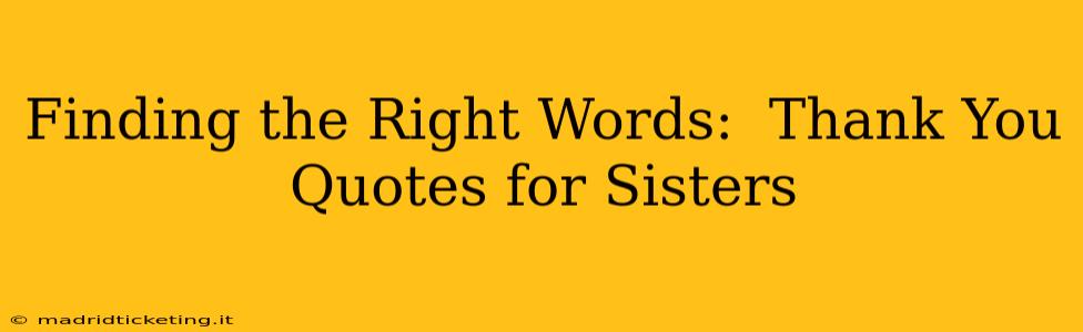 Finding the Right Words:  Thank You Quotes for Sisters