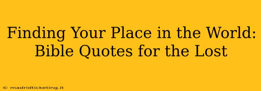 Finding Your Place in the World: Bible Quotes for the Lost