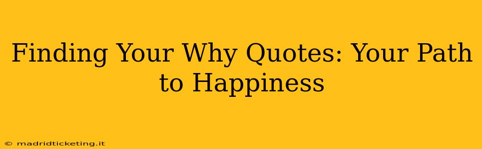 Finding Your Why Quotes: Your Path to Happiness
