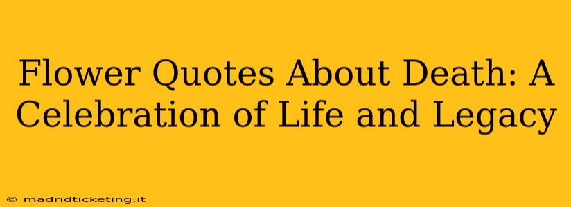 Flower Quotes About Death: A Celebration of Life and Legacy
