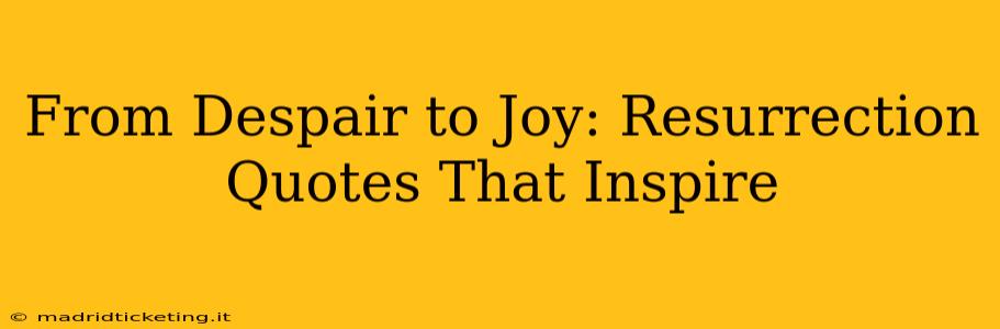 From Despair to Joy: Resurrection Quotes That Inspire