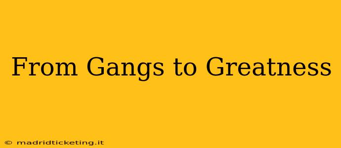 From Gangs to Greatness