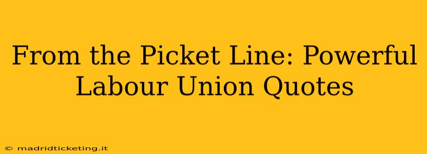 From the Picket Line: Powerful Labour Union Quotes