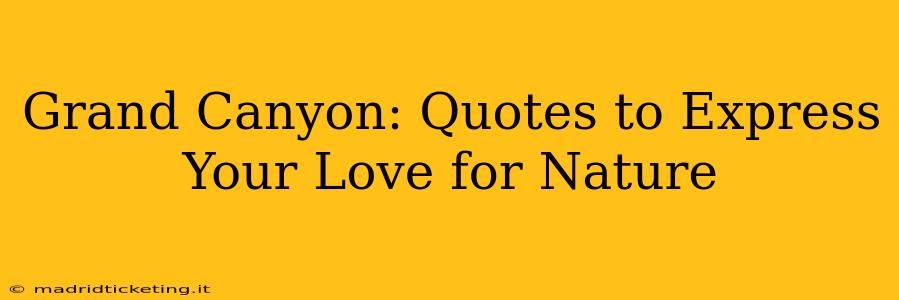 Grand Canyon: Quotes to Express Your Love for Nature