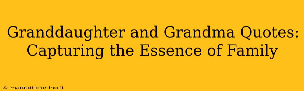 Granddaughter and Grandma Quotes: Capturing the Essence of Family