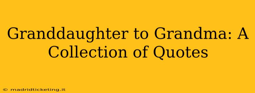 Granddaughter to Grandma: A Collection of Quotes