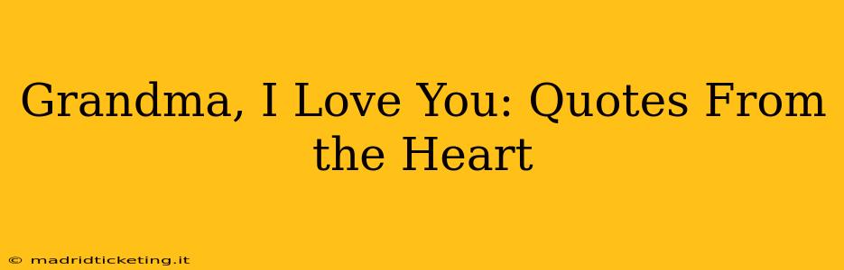 Grandma, I Love You: Quotes From the Heart
