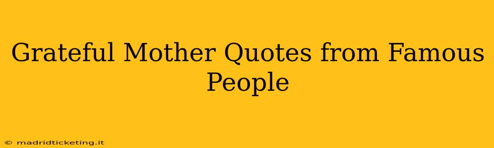 Grateful Mother Quotes from Famous People