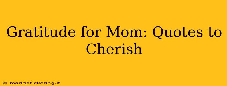 Gratitude for Mom: Quotes to Cherish