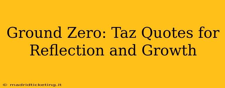 Ground Zero: Taz Quotes for Reflection and Growth