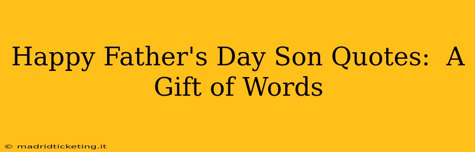 Happy Father's Day Son Quotes:  A Gift of Words