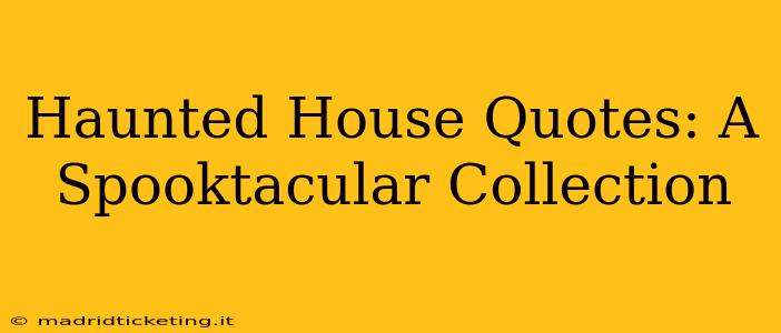 Haunted House Quotes: A Spooktacular Collection