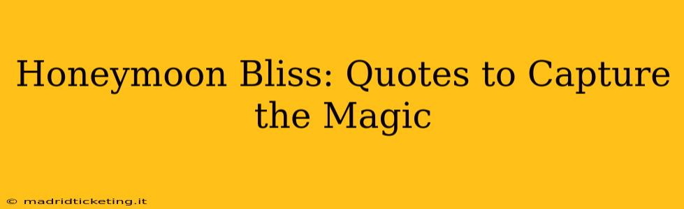 Honeymoon Bliss: Quotes to Capture the Magic