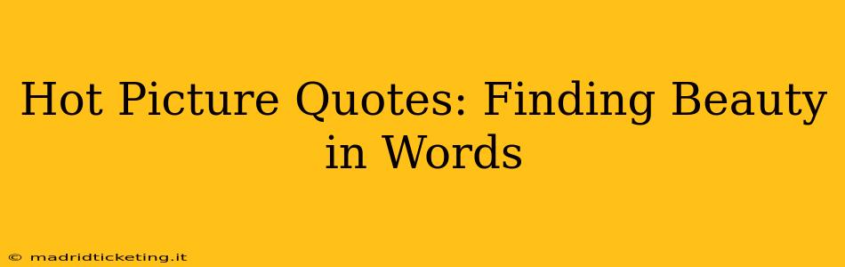 Hot Picture Quotes: Finding Beauty in Words