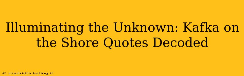 Illuminating the Unknown: Kafka on the Shore Quotes Decoded