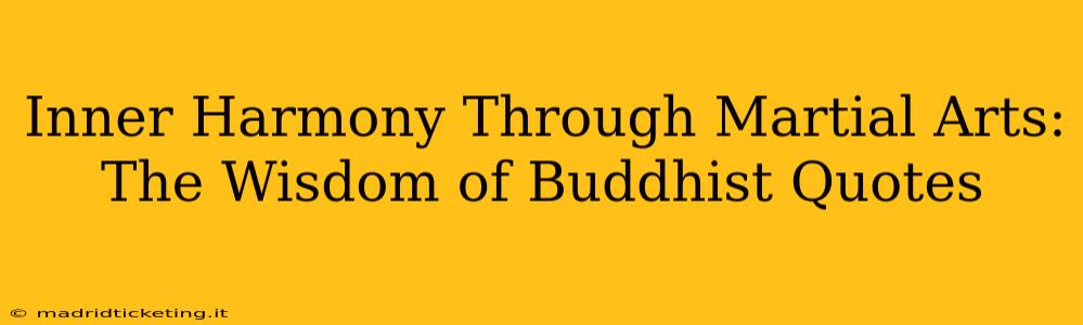 Inner Harmony Through Martial Arts: The Wisdom of Buddhist Quotes