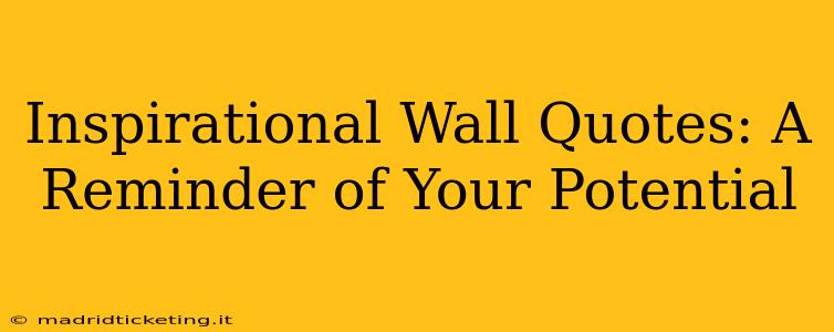 Inspirational Wall Quotes: A Reminder of Your Potential