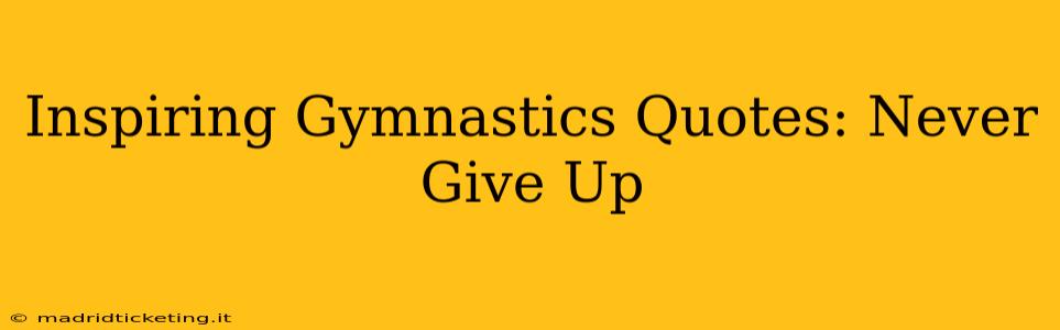 Inspiring Gymnastics Quotes: Never Give Up