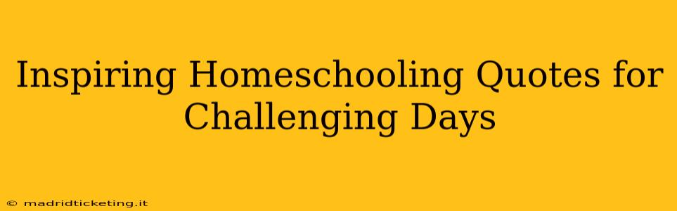 Inspiring Homeschooling Quotes for Challenging Days