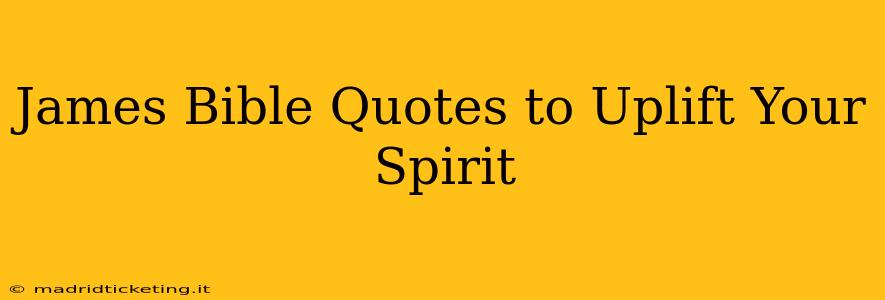 James Bible Quotes to Uplift Your Spirit