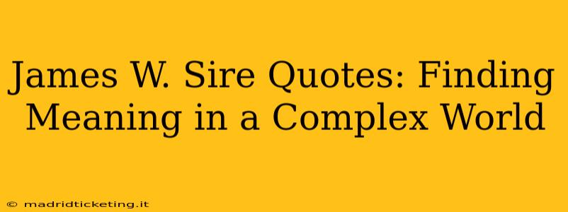 James W. Sire Quotes: Finding Meaning in a Complex World