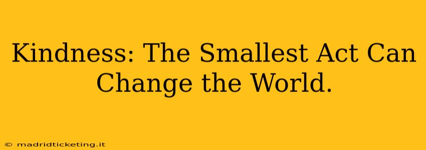 Kindness: The Smallest Act Can Change the World.