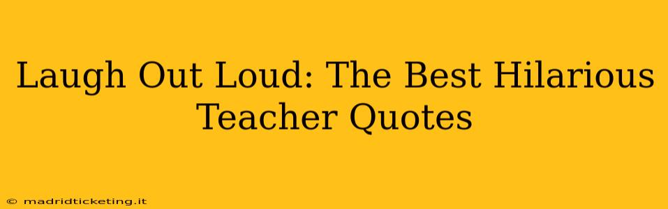 Laugh Out Loud: The Best Hilarious Teacher Quotes