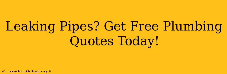 Leaking Pipes? Get Free Plumbing Quotes Today!