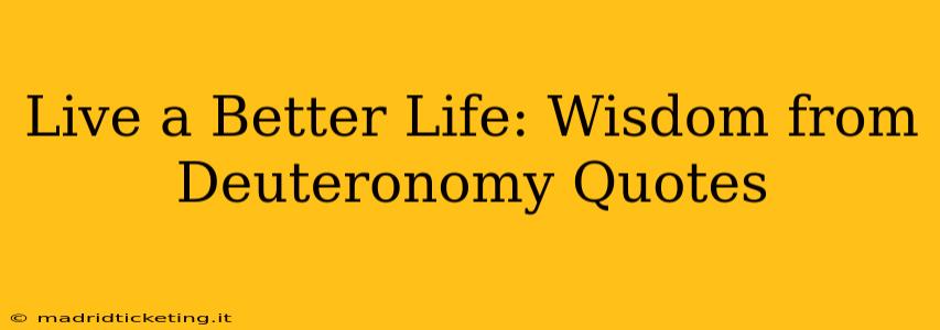 Live a Better Life: Wisdom from Deuteronomy Quotes