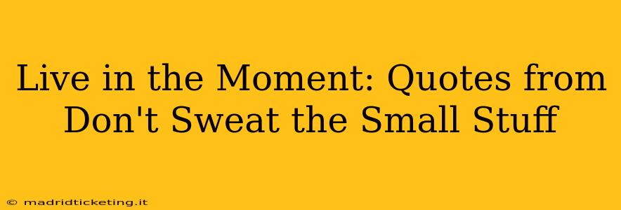 Live in the Moment: Quotes from Don't Sweat the Small Stuff