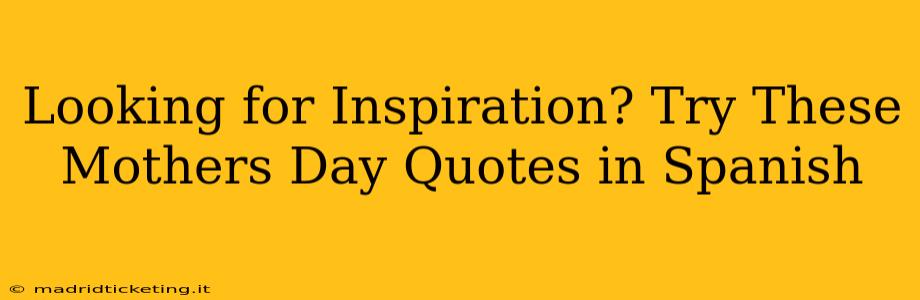 Looking for Inspiration? Try These Mothers Day Quotes in Spanish