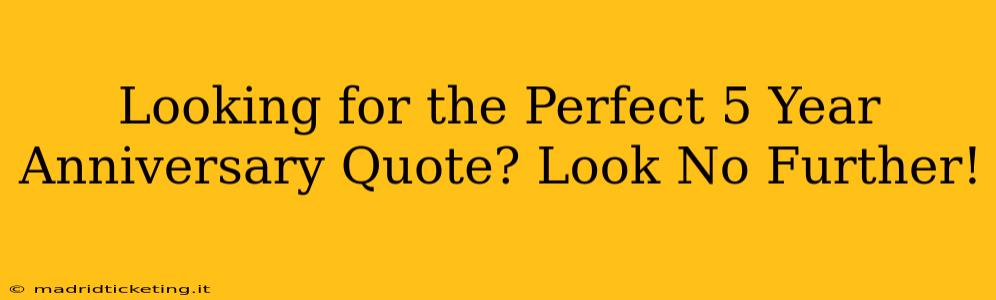 Looking for the Perfect 5 Year Anniversary Quote? Look No Further!