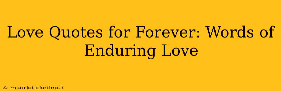Love Quotes for Forever: Words of Enduring Love