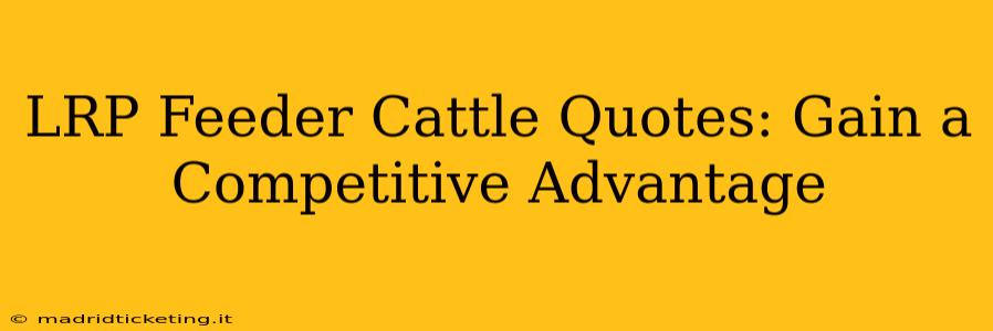 LRP Feeder Cattle Quotes: Gain a Competitive Advantage