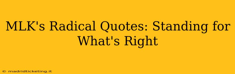 MLK's Radical Quotes: Standing for What's Right