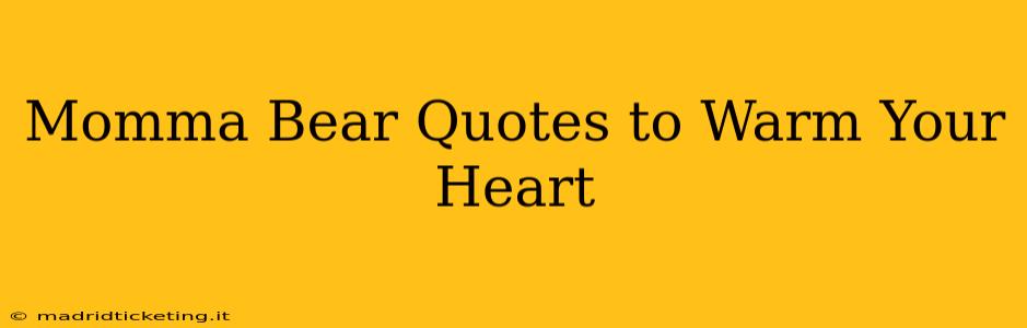 Momma Bear Quotes to Warm Your Heart