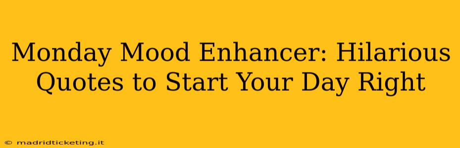 Monday Mood Enhancer: Hilarious Quotes to Start Your Day Right