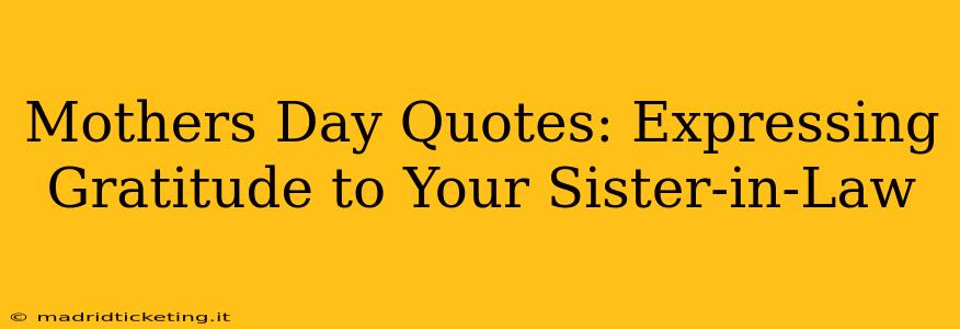 Mothers Day Quotes: Expressing Gratitude to Your Sister-in-Law