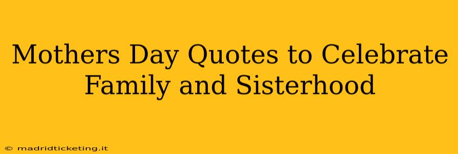 Mothers Day Quotes to Celebrate Family and Sisterhood