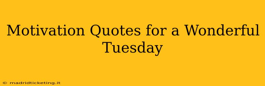 Motivation Quotes for a Wonderful Tuesday